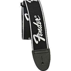 Fender Moven Running Black Silver Logo Strap